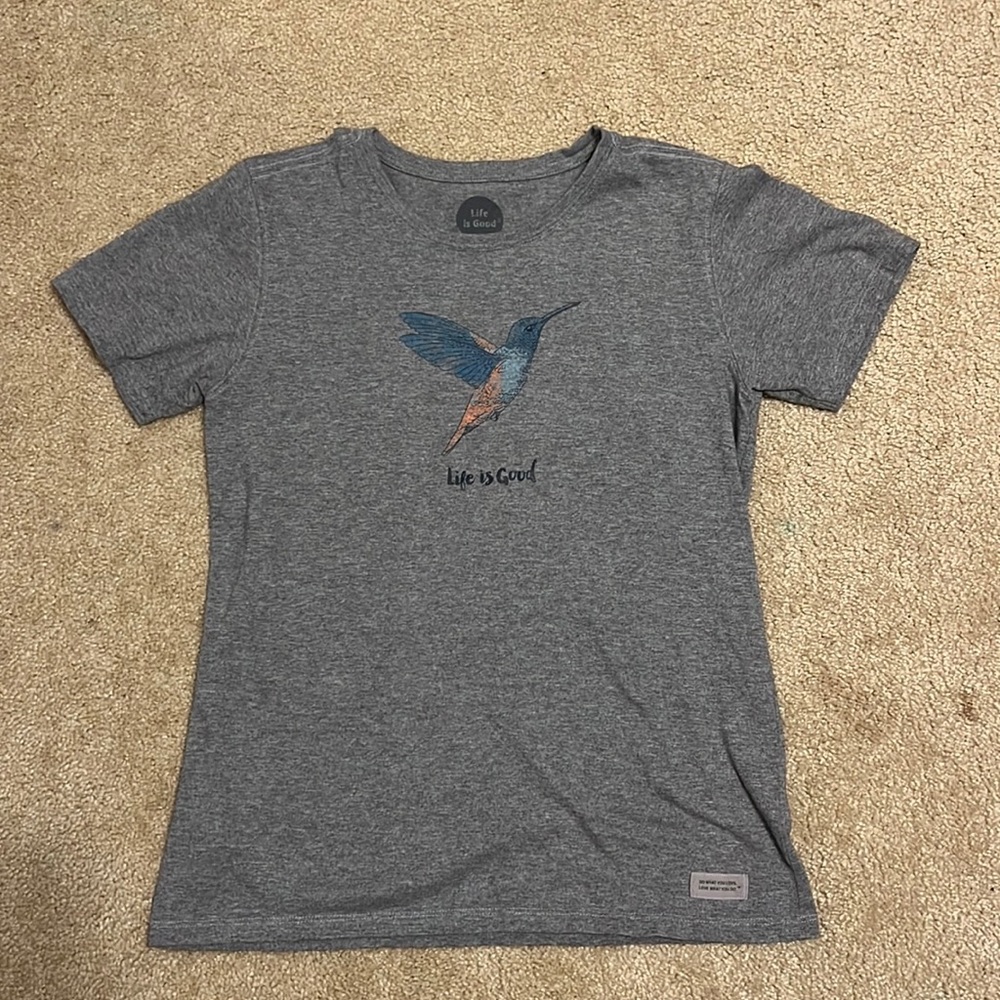 grey Life is good fitted t-shirt
